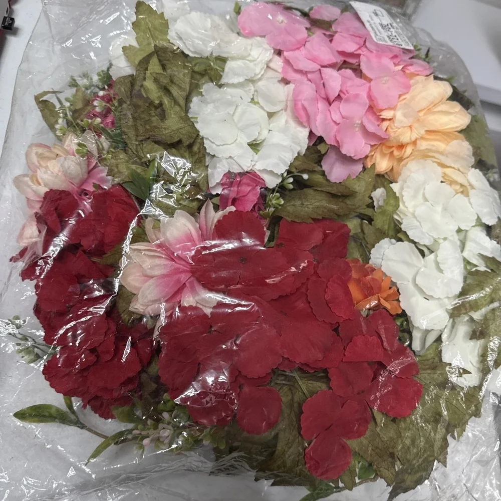 LOT 2Artificial Magnolia Floral Flower Wreath for Front Door Wall Window(00077)